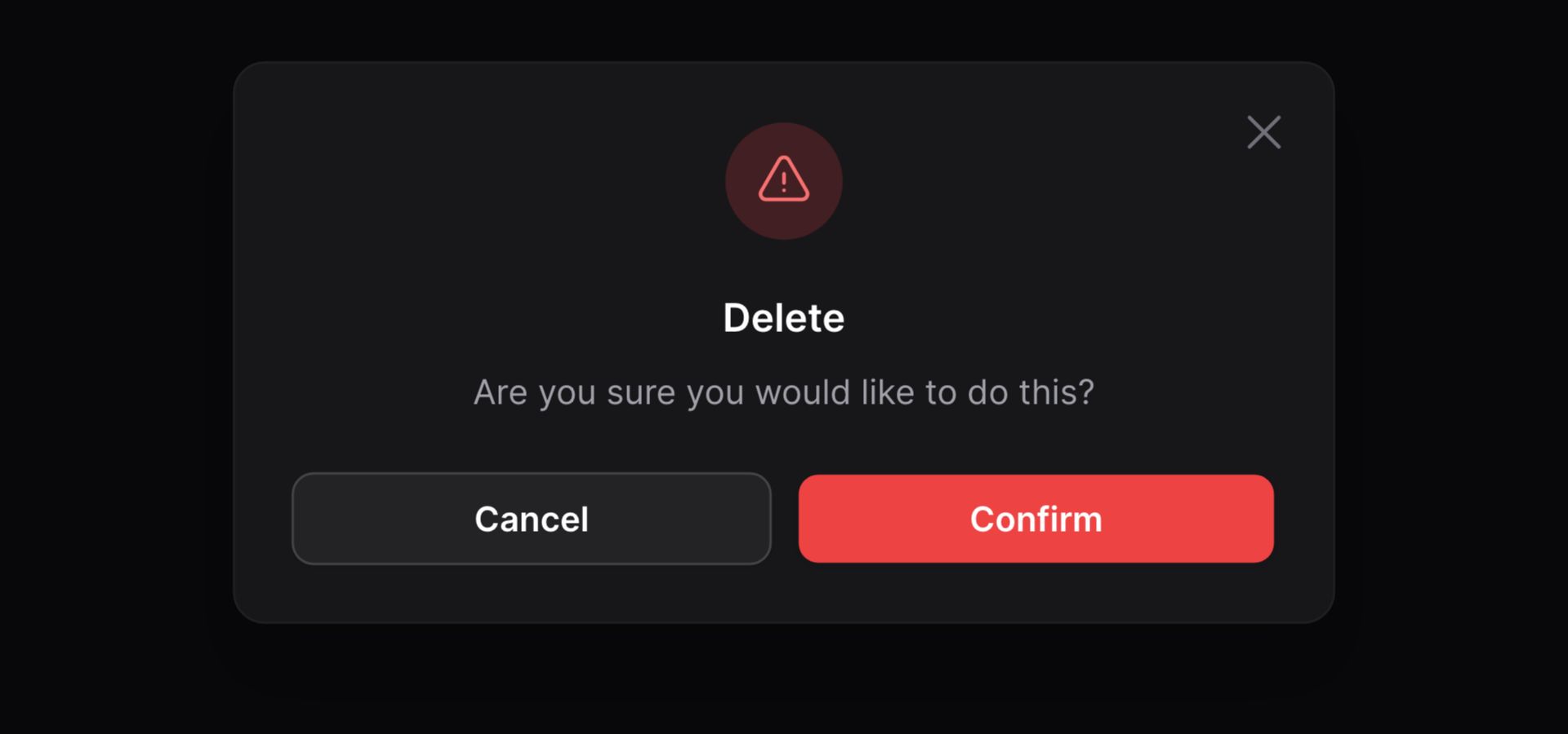 Confirmation modal