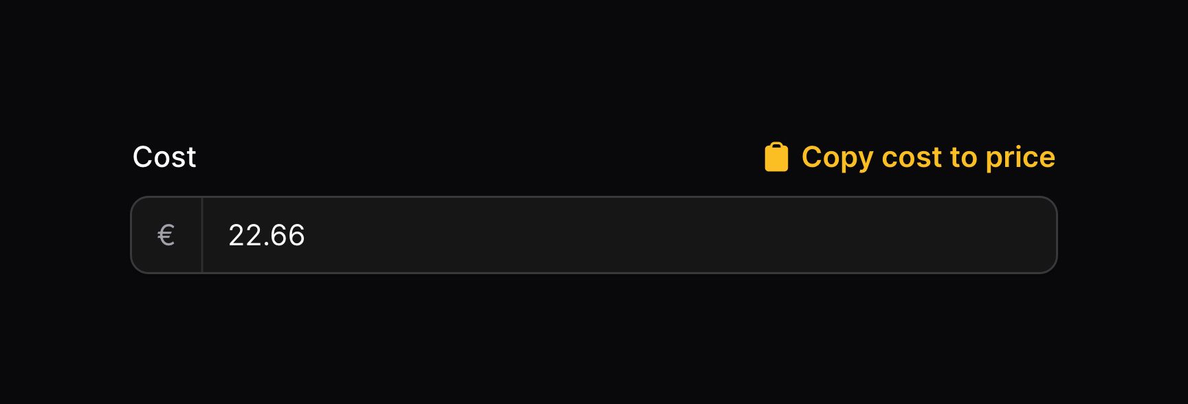 Text input with hint action