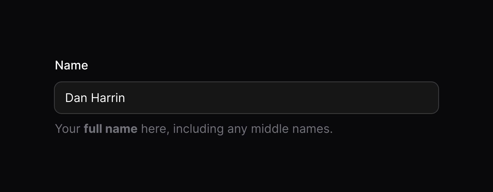 Form field with helper text