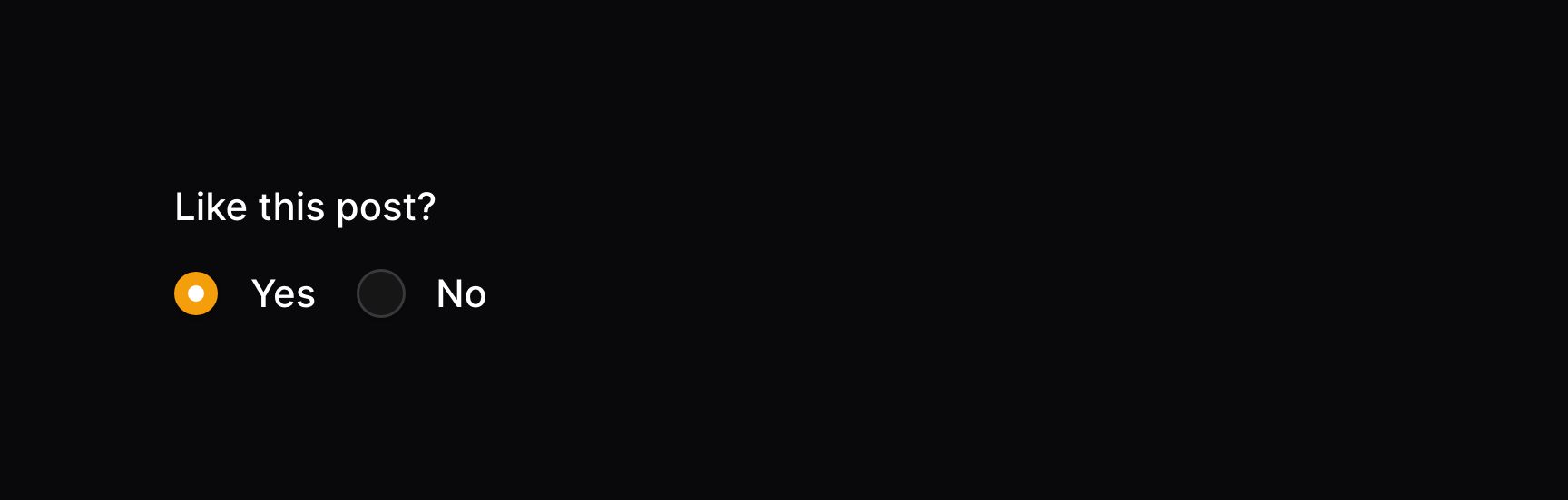 Inline radio under label
