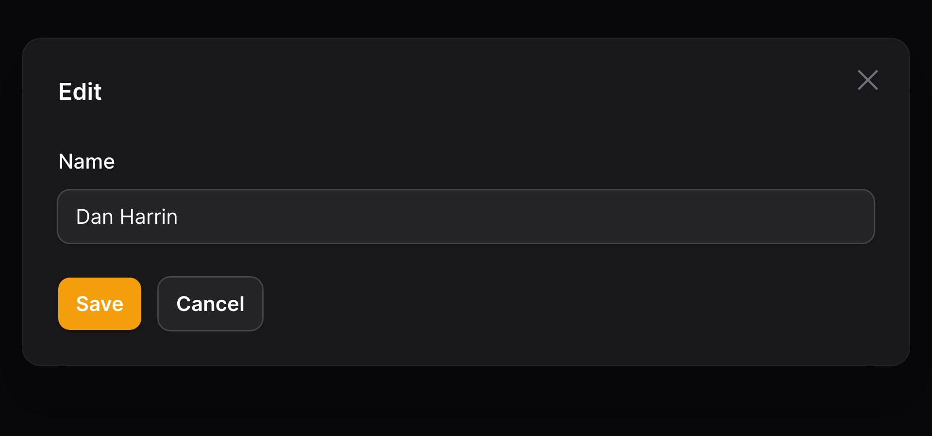 Select with edit option modal