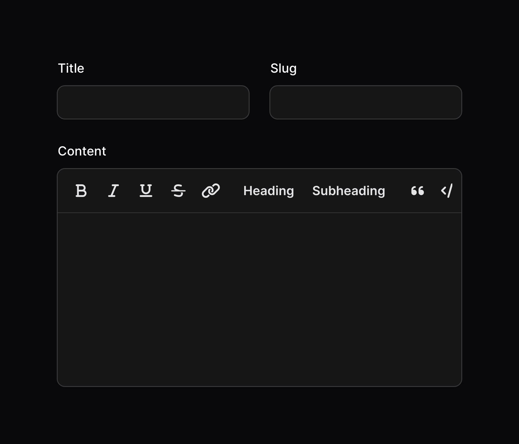 Form fields in 2 columns, but with the rich editor spanning the full width of the form