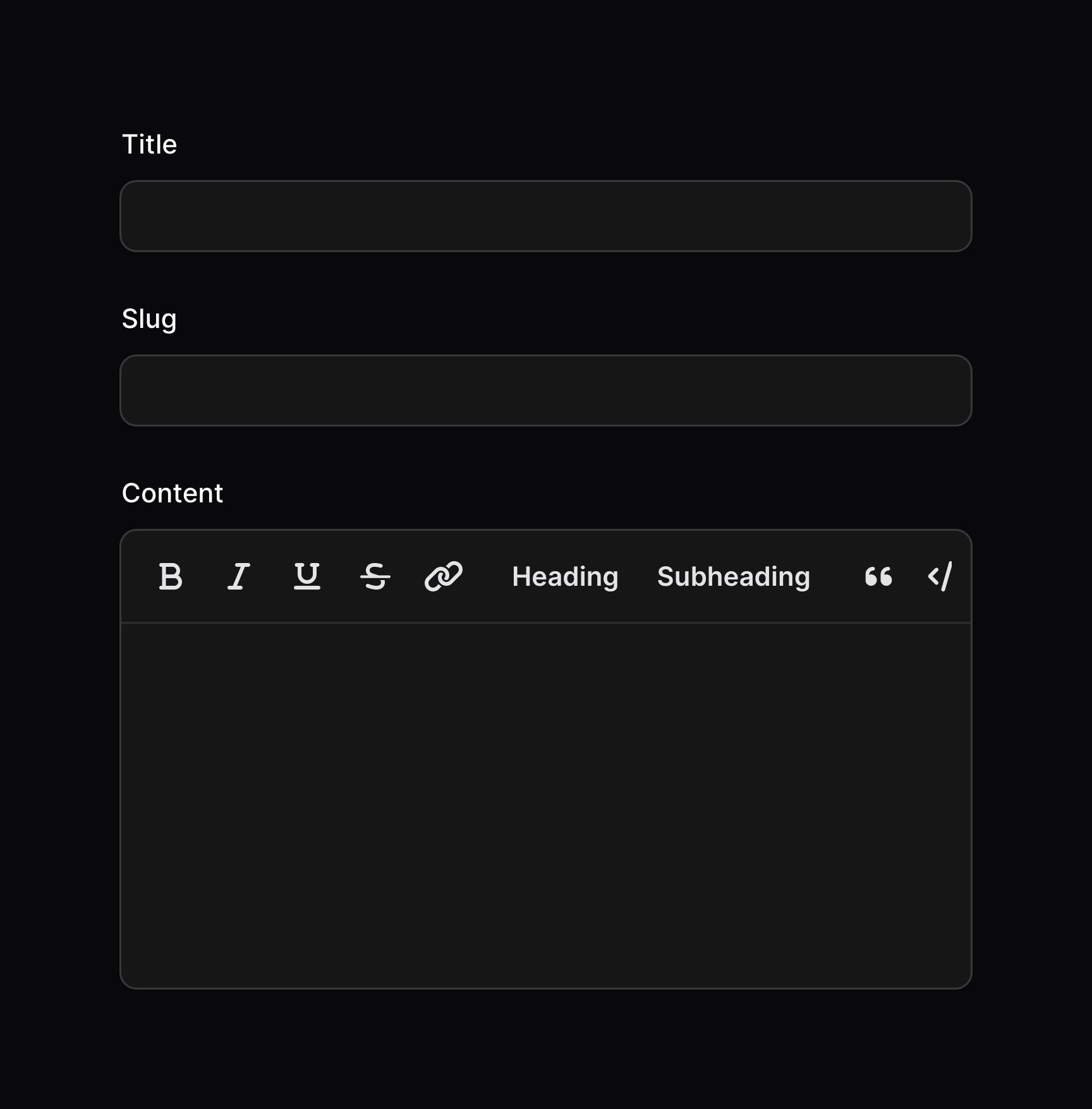Form fields