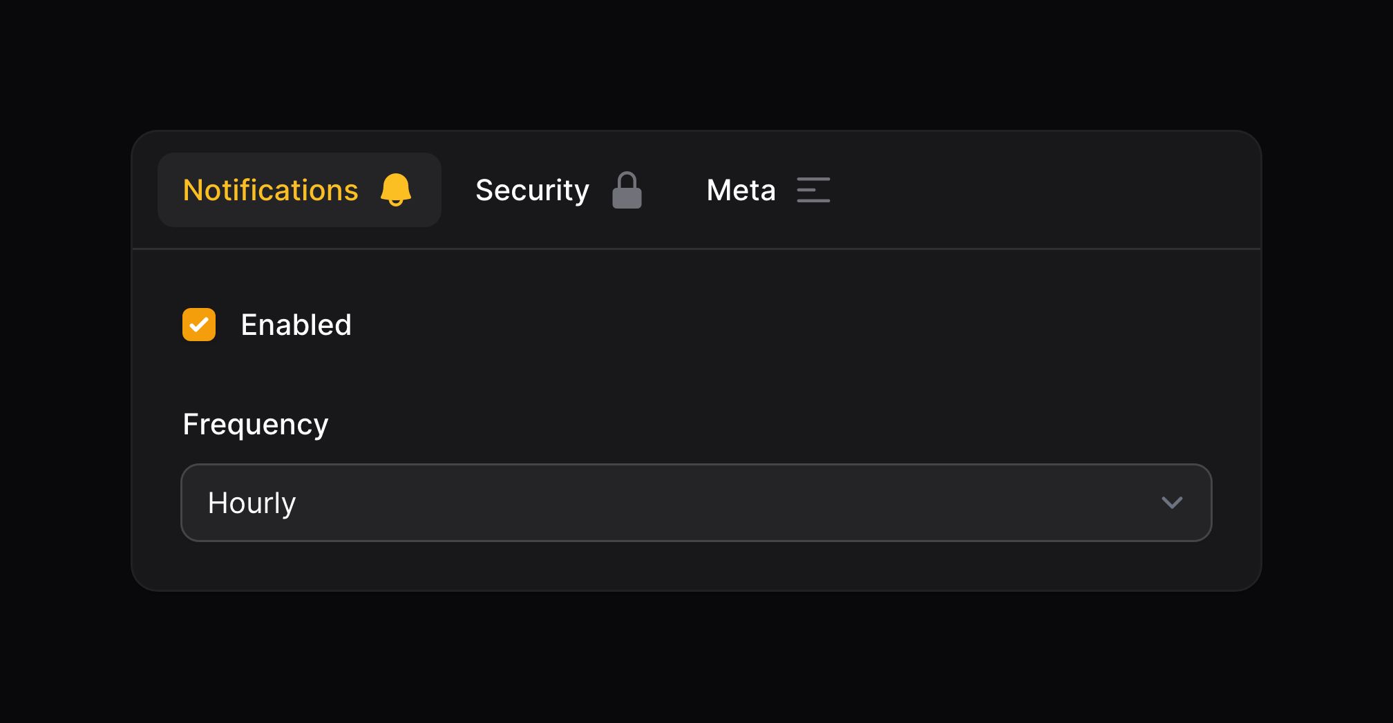 Tabs with icons after their labels