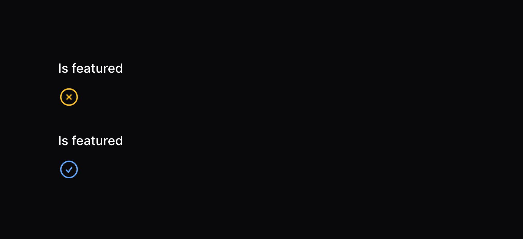 Icon entry to display a boolean with custom colors