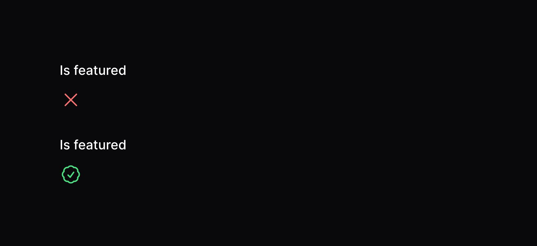 Icon entry to display a boolean with custom icons