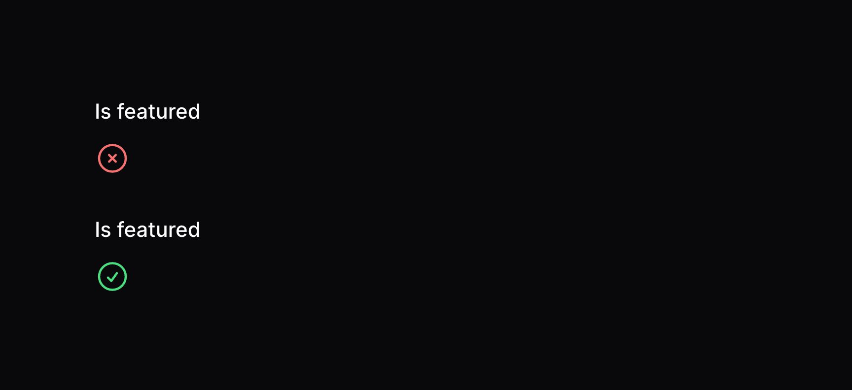 Icon entry to display a boolean