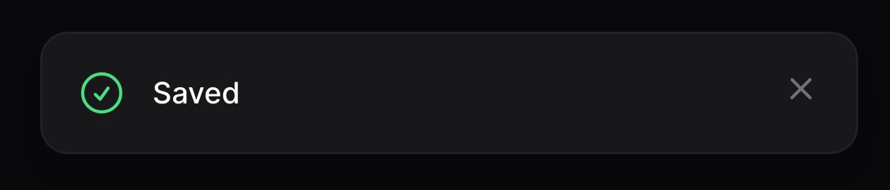 Success notification