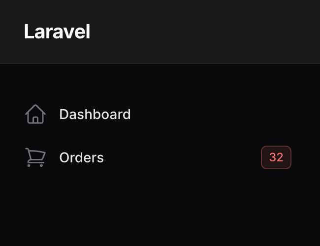 Navigation item with badge color