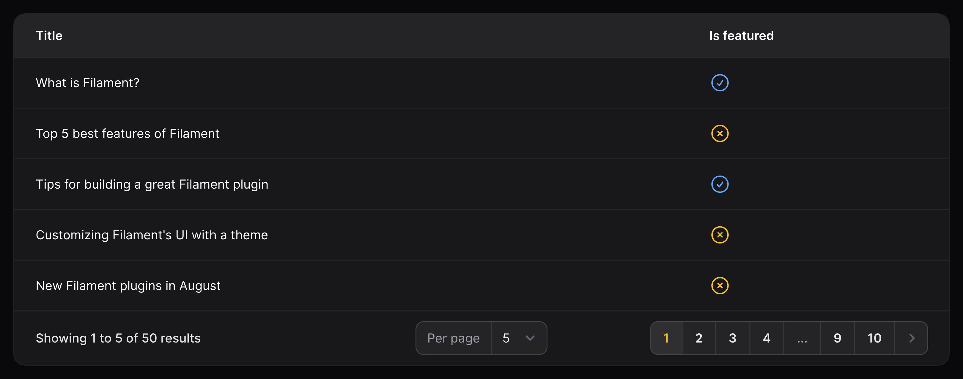 Icon column to display a boolean with custom colors