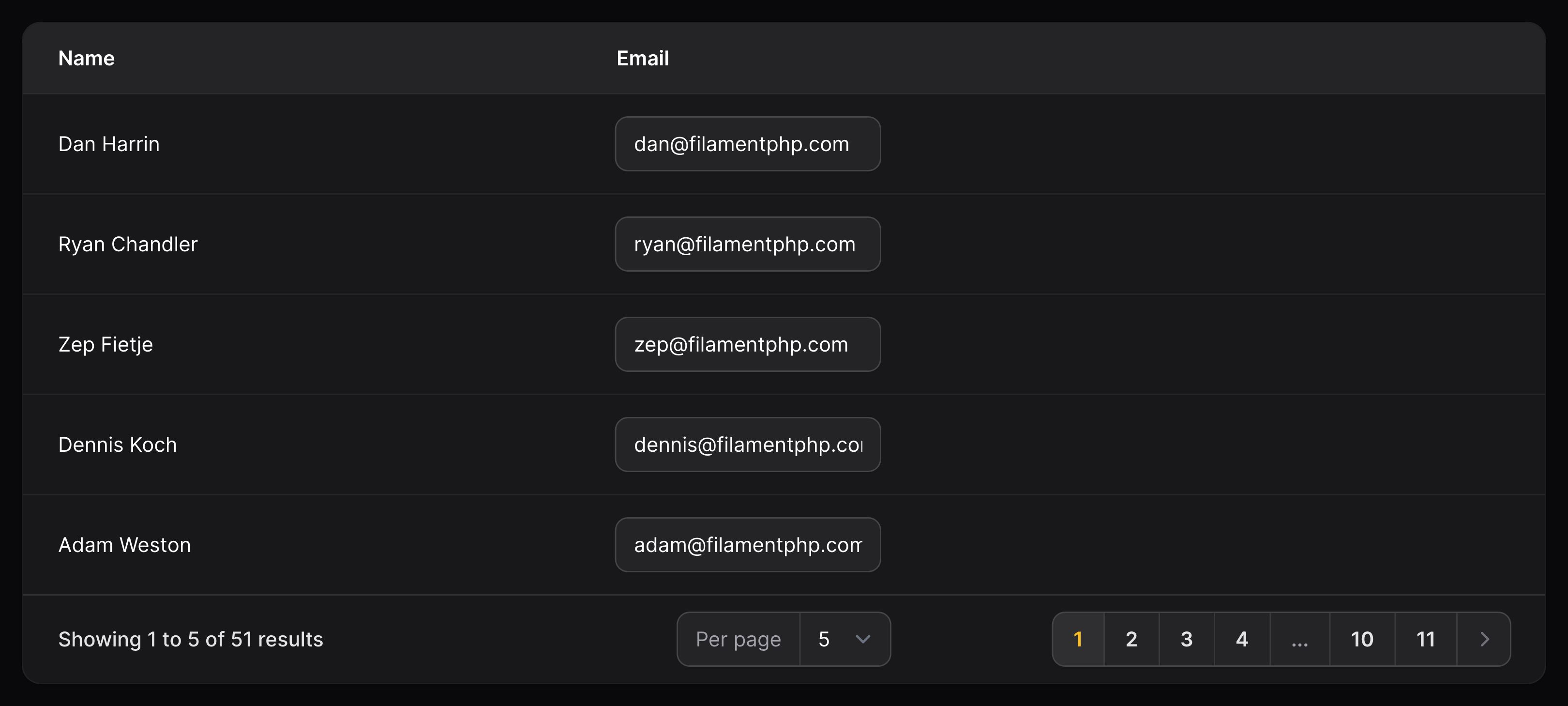Text input column