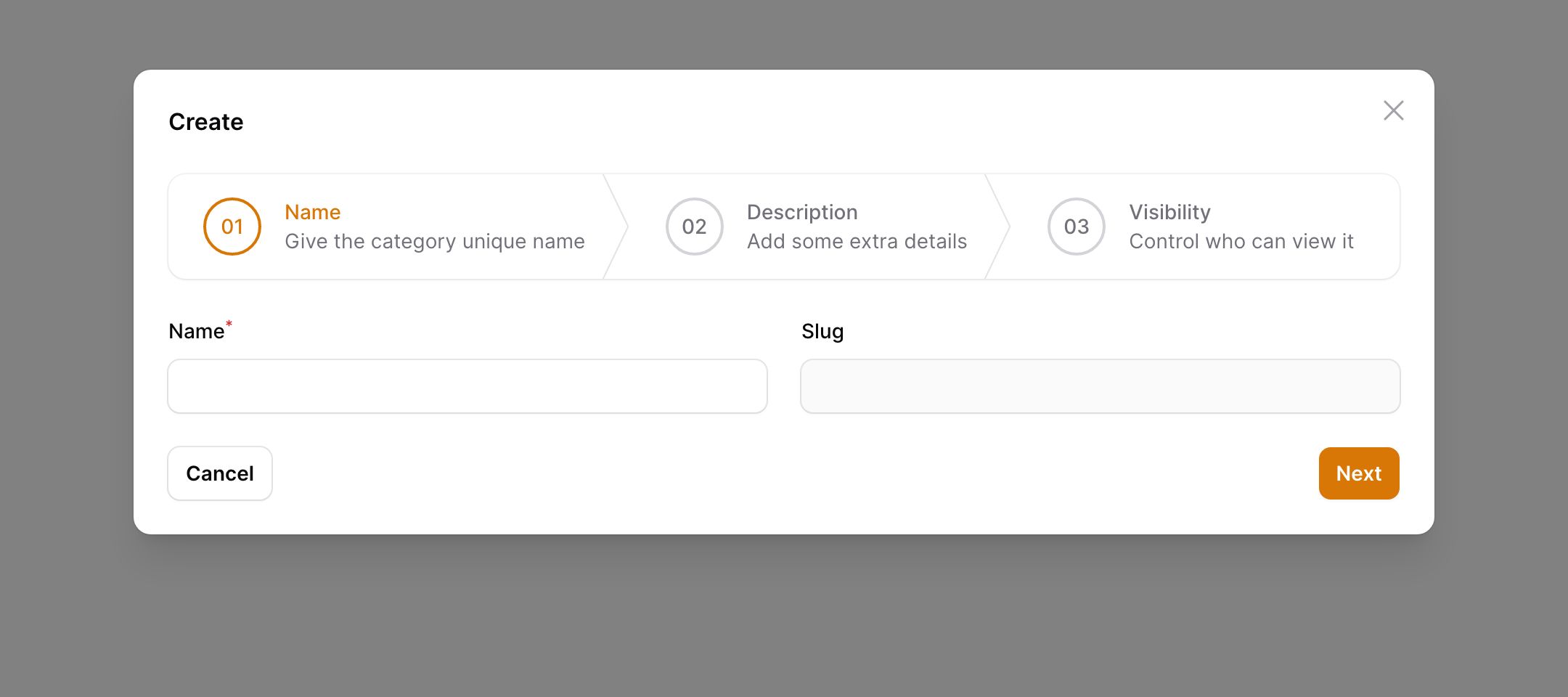 Modal with wizard