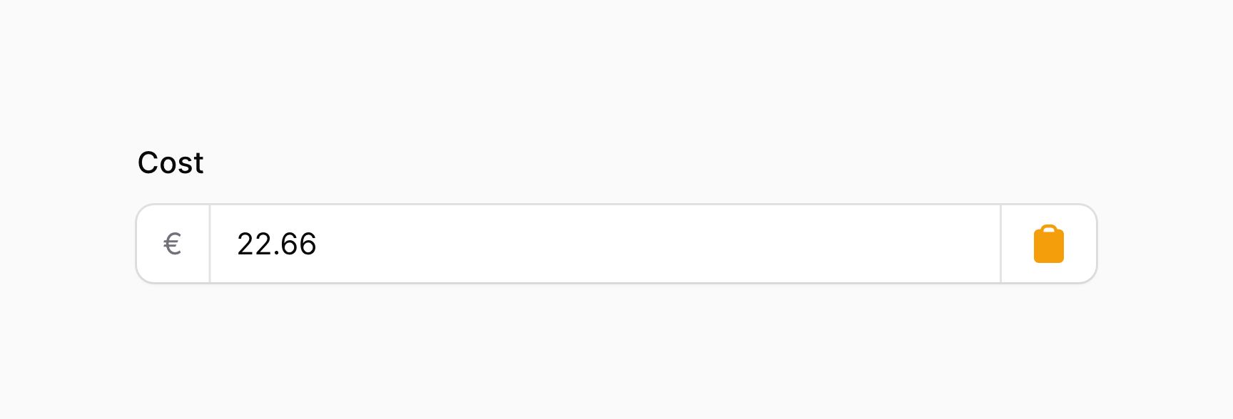 Text input with suffix action