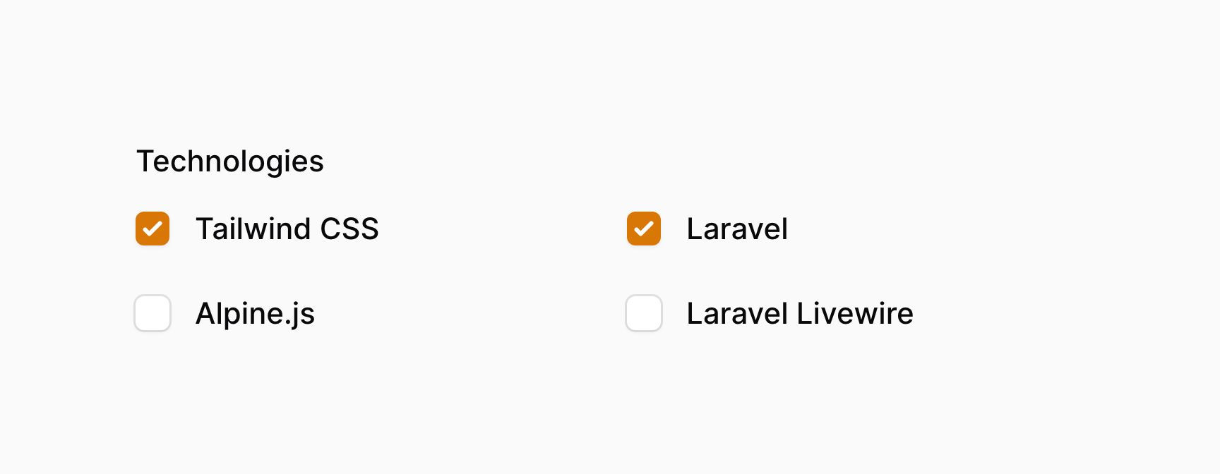 Checkbox list with 2 columns
