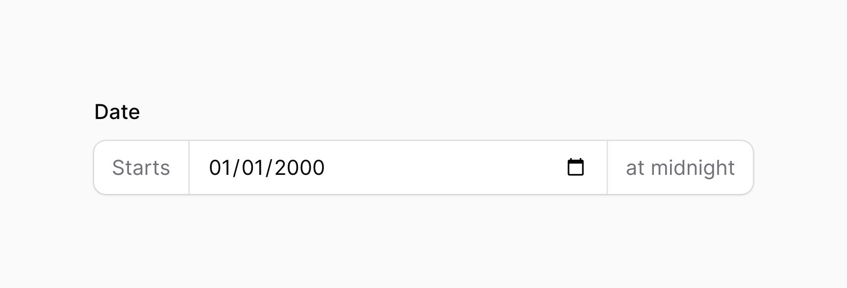 Date time picker with affixes