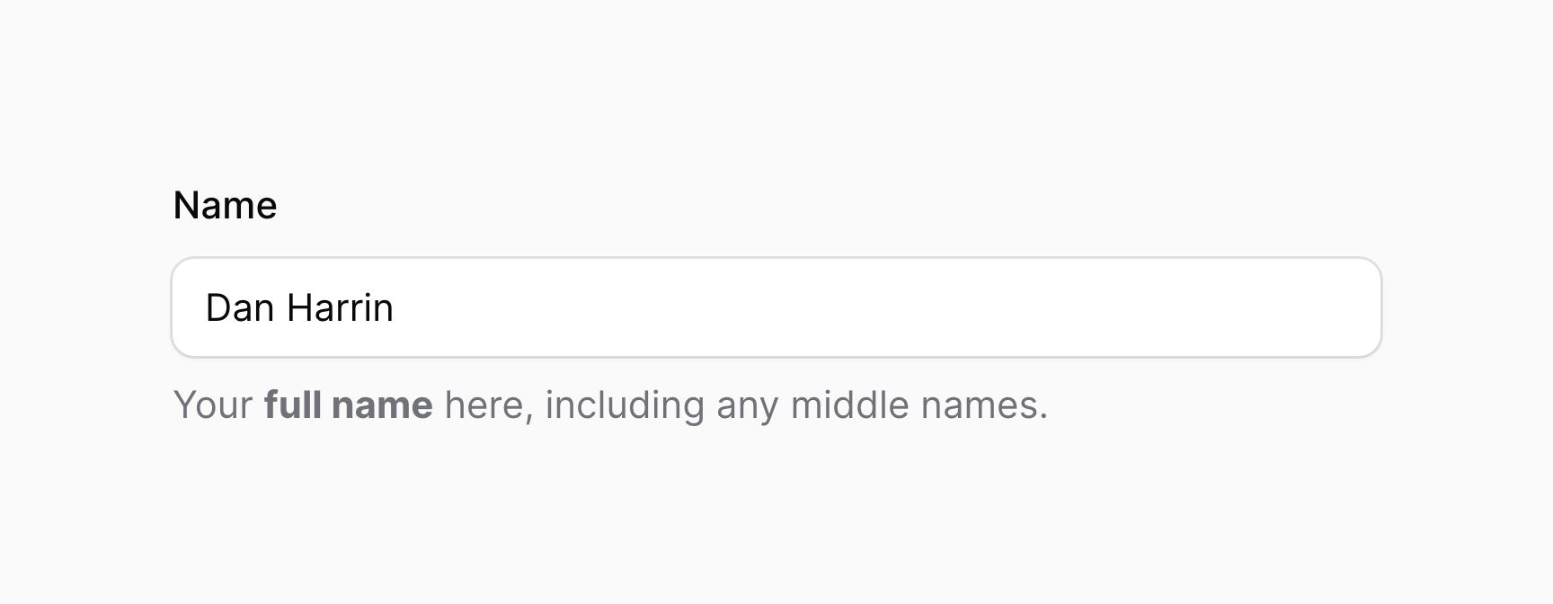 Form field with helper text
