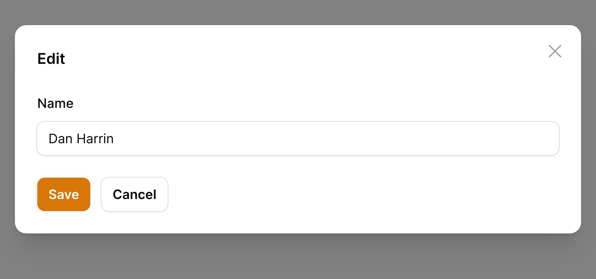 Select with edit option modal