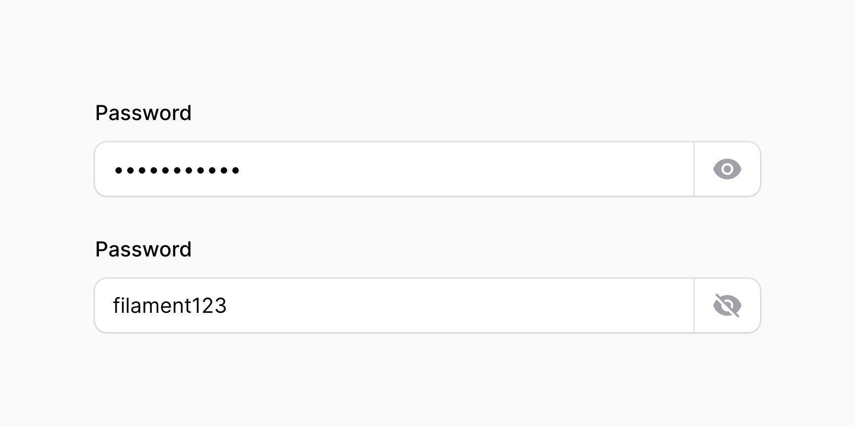 Text input with revealable password