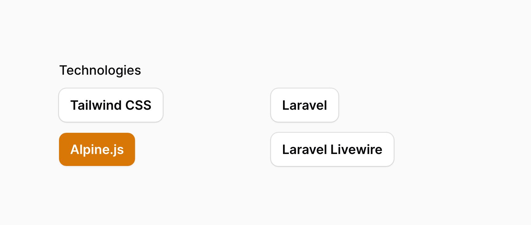 Toggle buttons with 2 columns