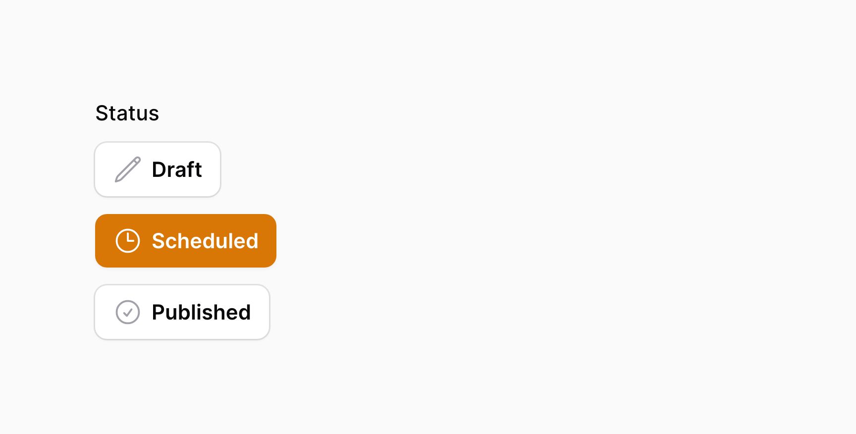 Toggle buttons with icons