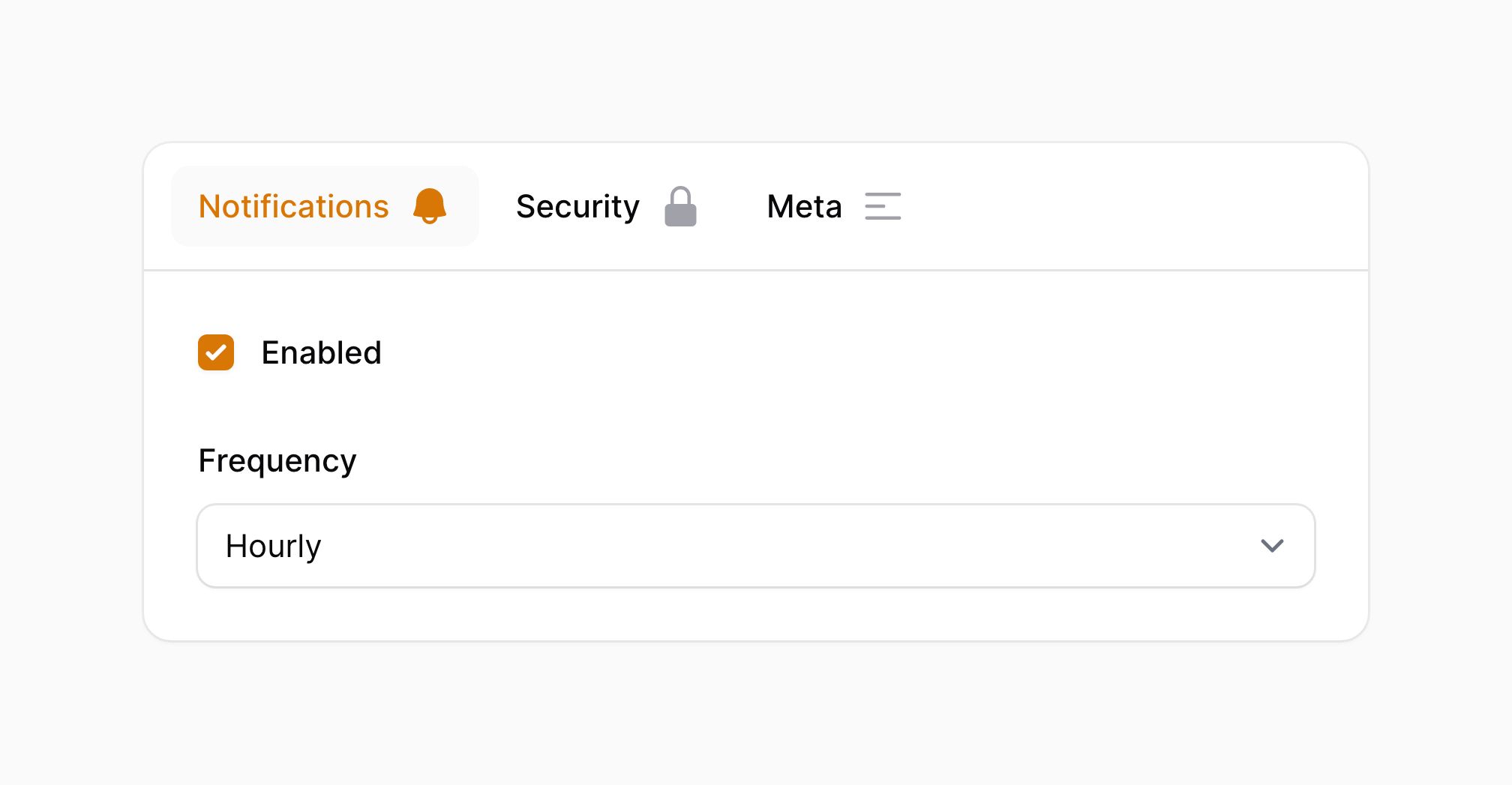 Tabs with icons after their labels