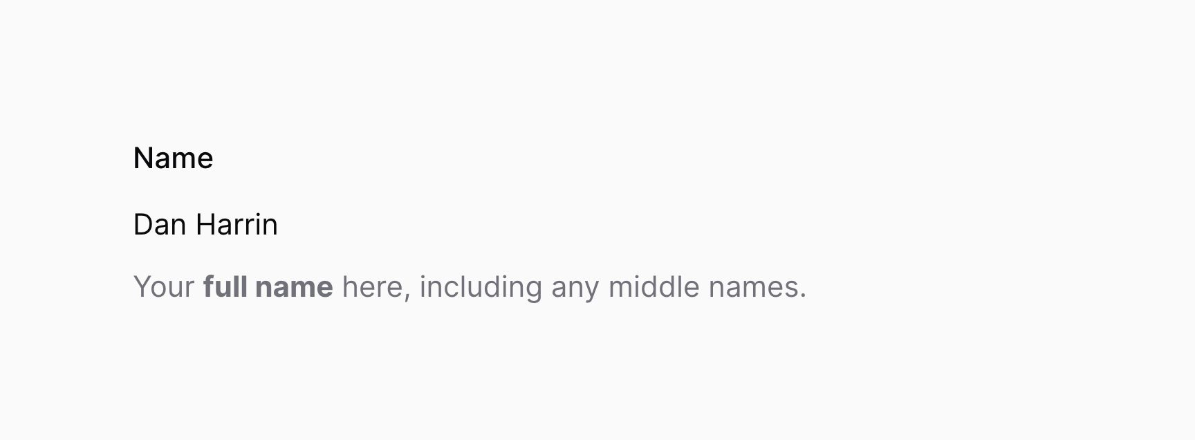 Entry with helper text