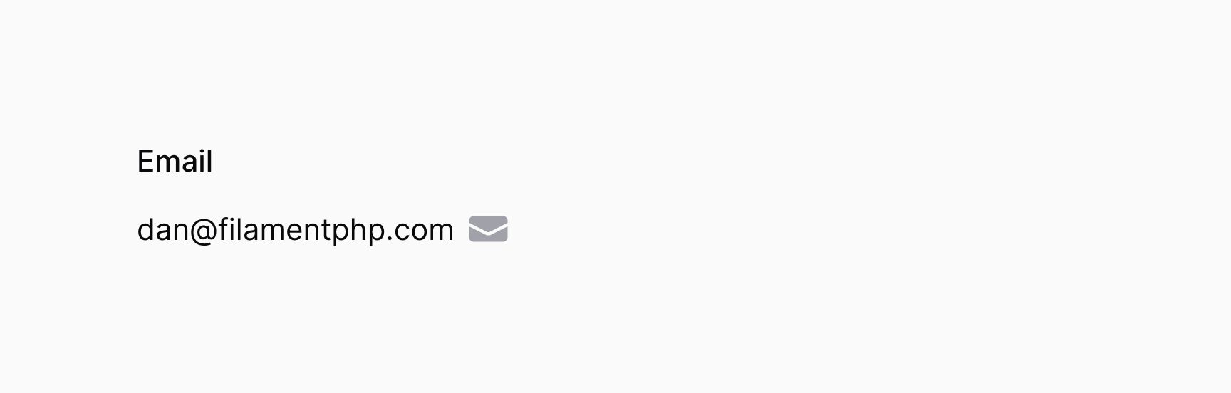 Text entry with icon after