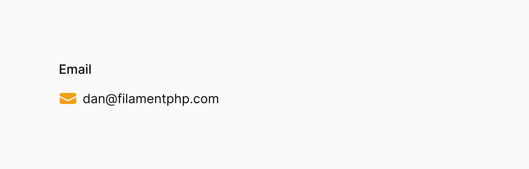 Text entry with icon in the primary color