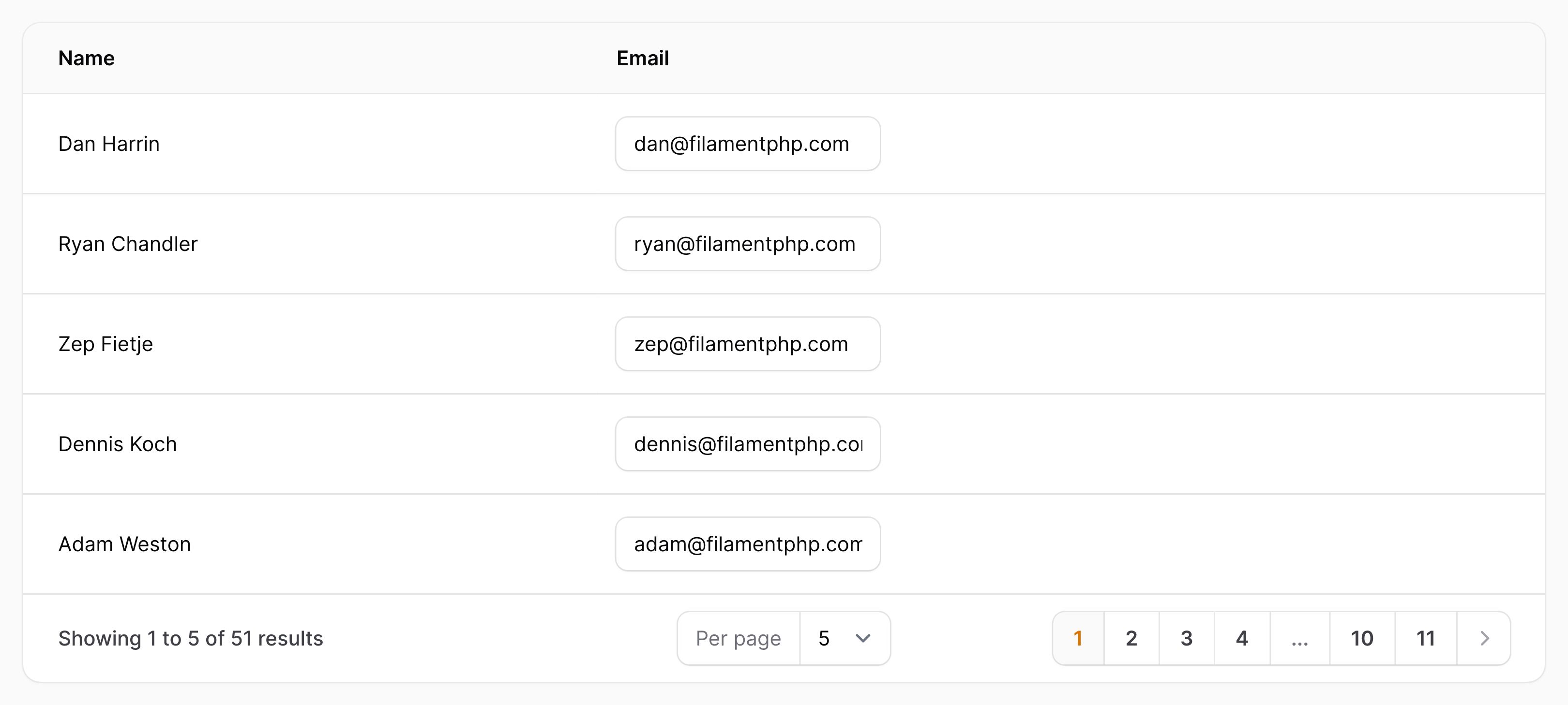 Text input column