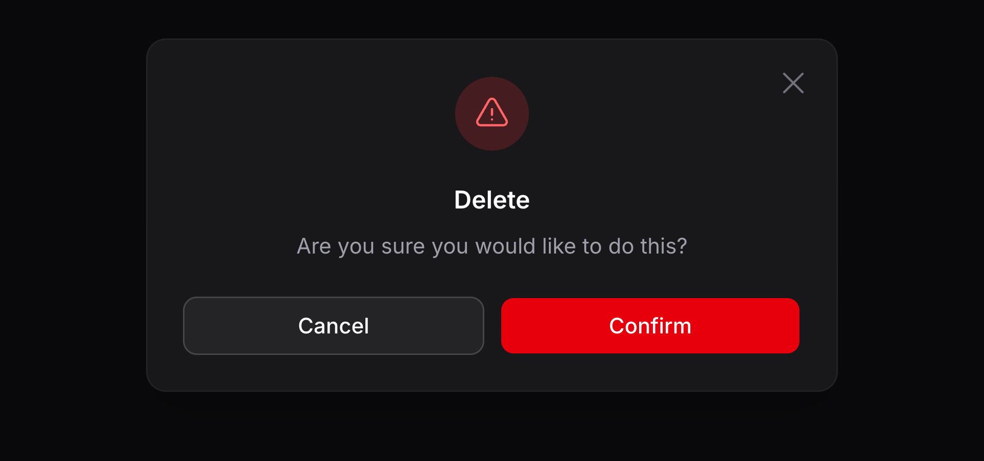 Confirmation modal