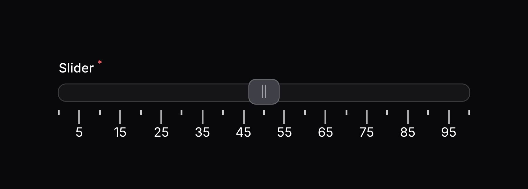 Slider with pips on values and a custom density