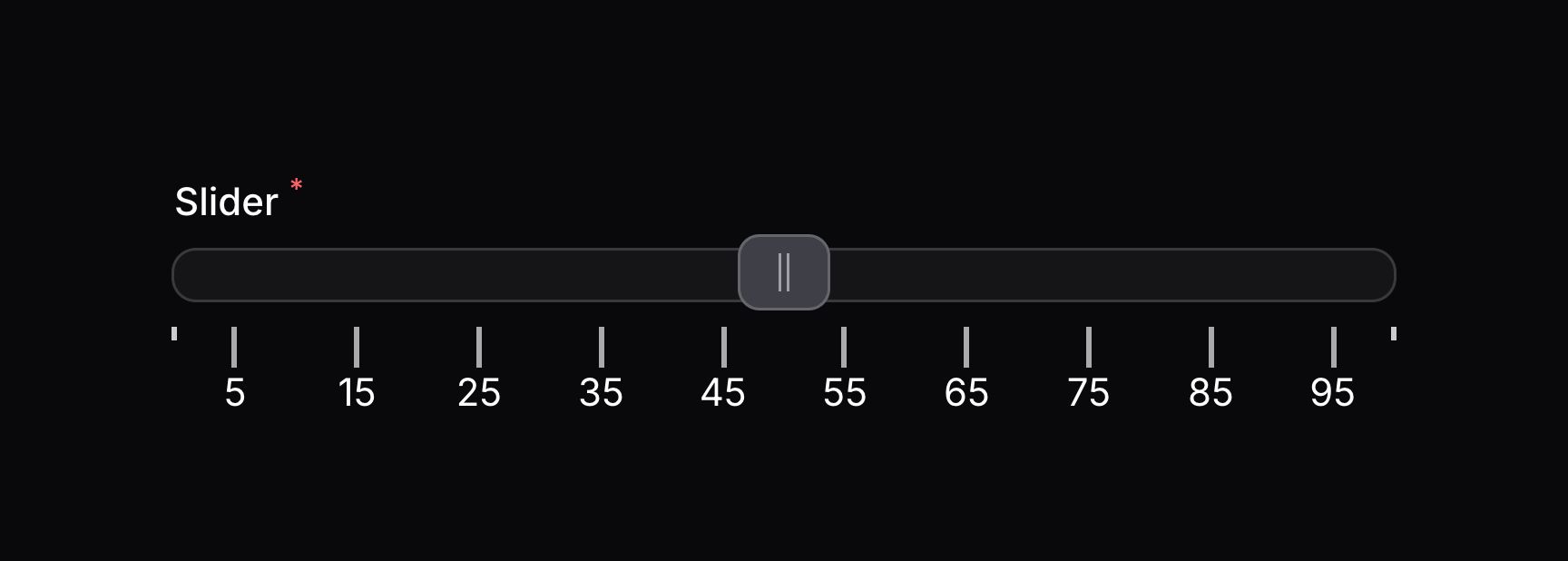Slider with pips on values