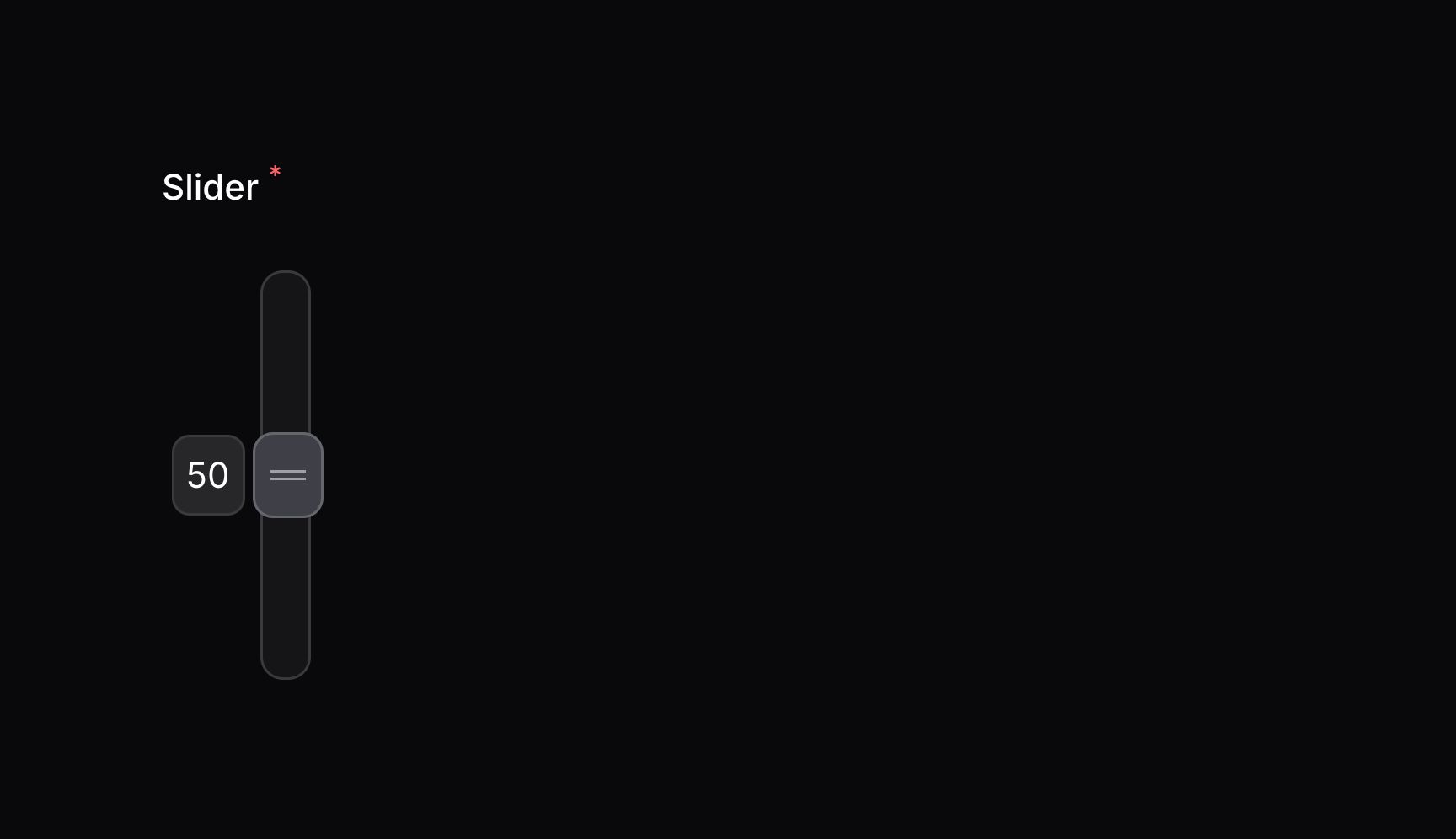 Vertical slider with tooltips