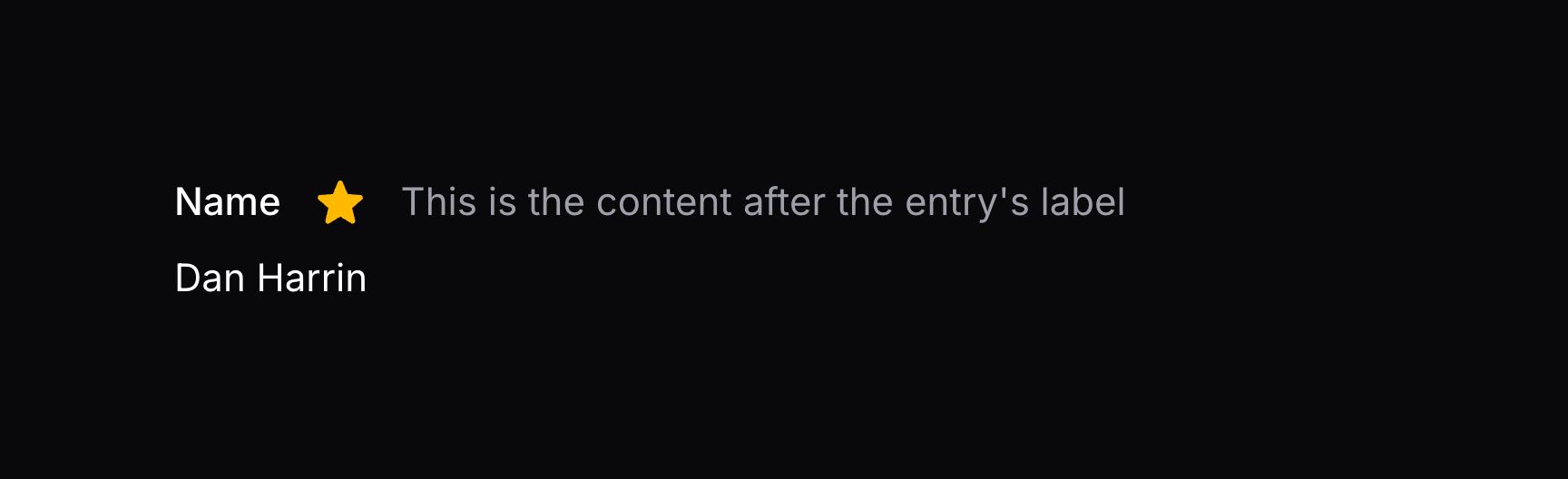 Infolist entry with extra content after label aligned to the start