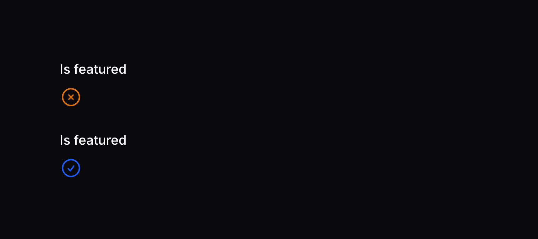 Icon entry to display a boolean with custom colors