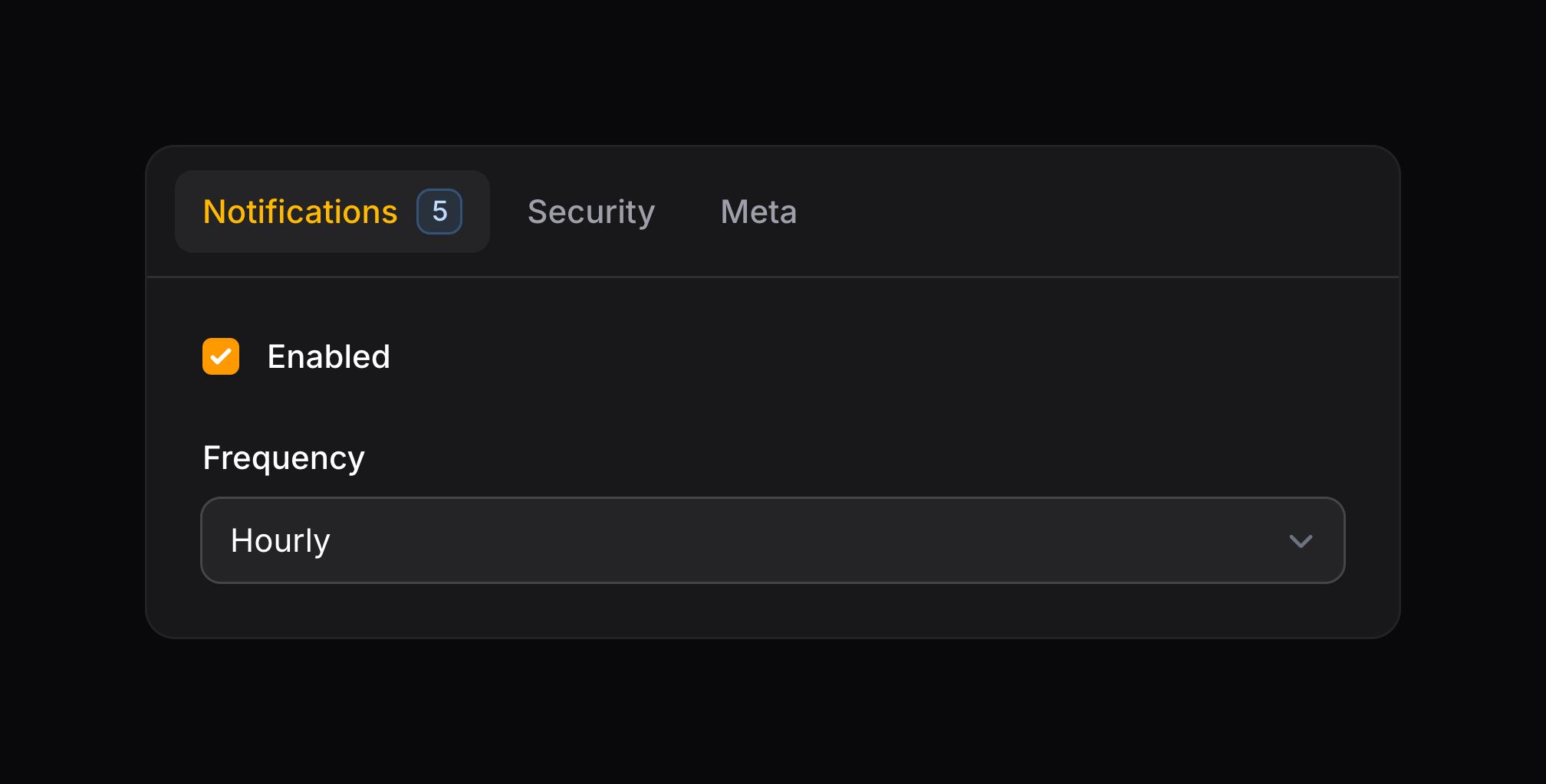 Tabs with badges with color