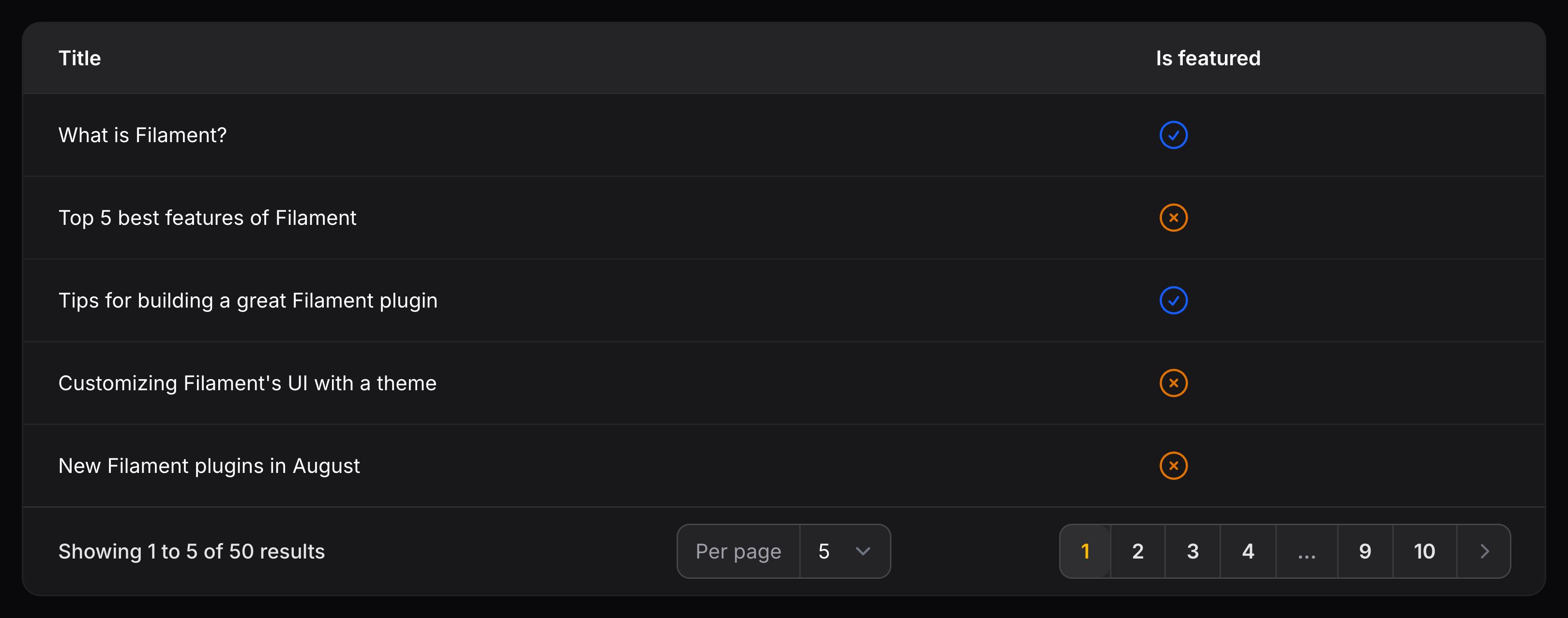 Icon column to display a boolean with custom colors