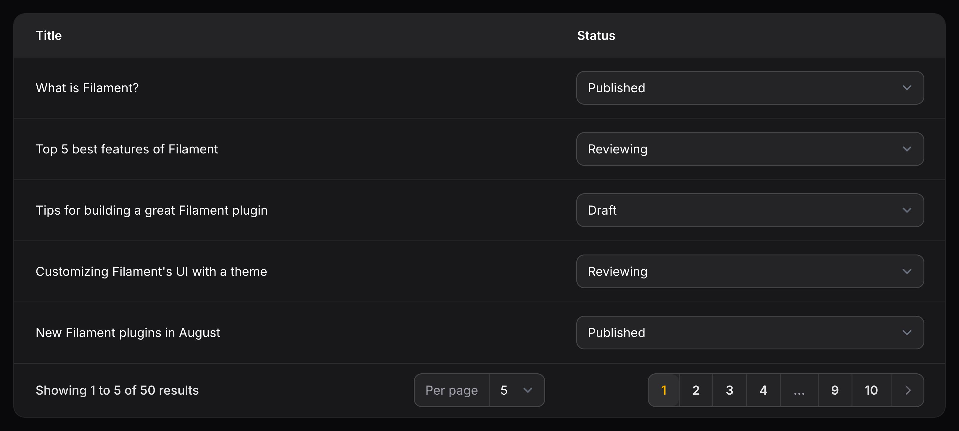Select column