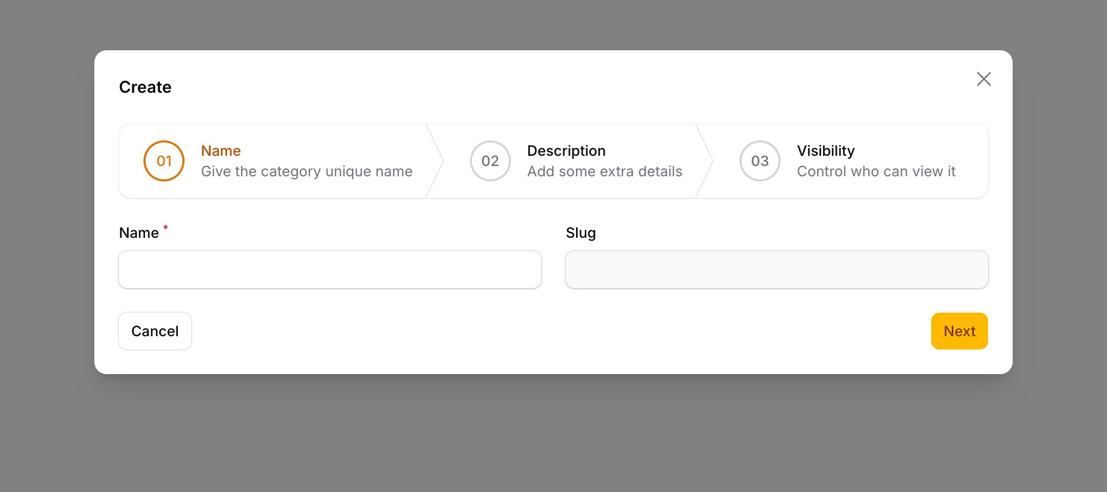 Modal with wizard