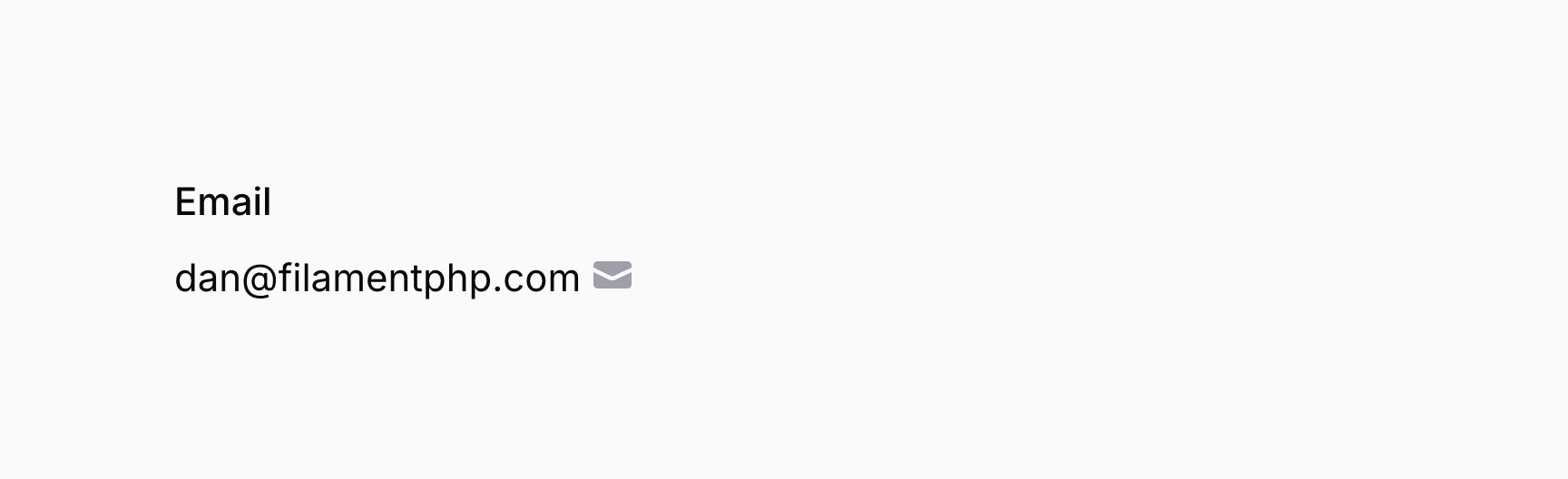 Text entry with icon after